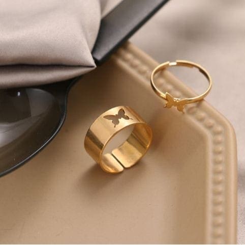 Butterfly Couple Ring, Couple Paired Ring Set, Adjustable Men/Women Couple Ring Jewellery Butterfly Couple Ring, Couple Paired Ring Set, Adjustable Men/Women Couple Ring Jewellery